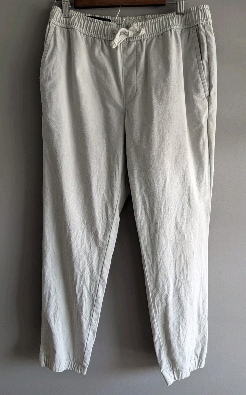 Treasure & Bond Men’s Medium Jogger M Pants Gray Cotton Drawstring Khaki Cargo